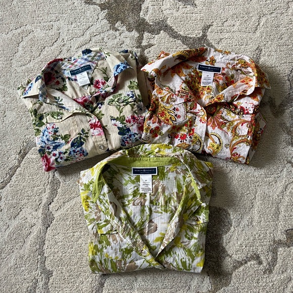 Karen Scott Petites Floral Button Up Shirt Bundle (includes 3 shirts) ✨ - Picture 2 of 16